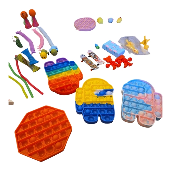 35 Pcs Colorful Pop It Fidget Toy Set - Picture 3 of 4